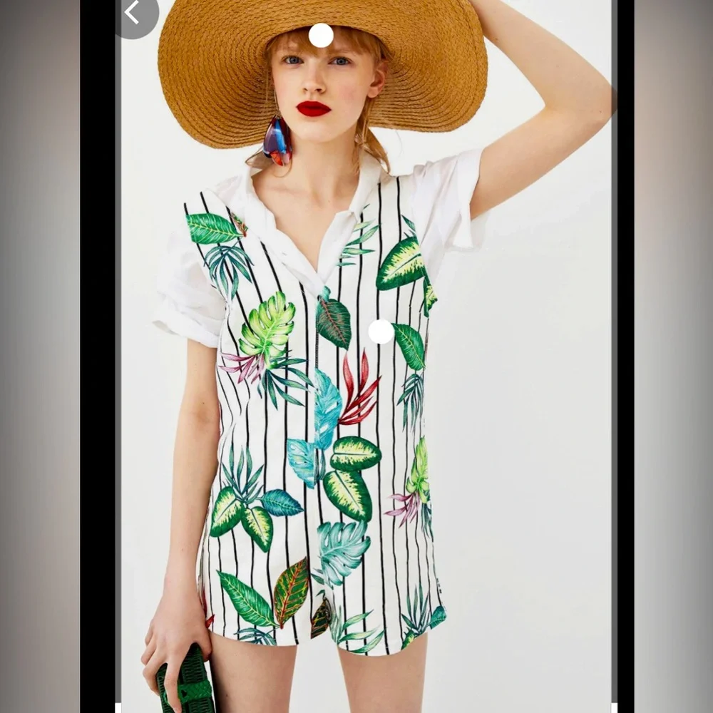 Zara Denim Romper Jumpsuit - Picture 1 of 7